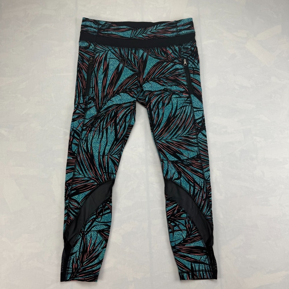 Lululemon Inspire Tight Leggings Womens 8 Multi Palm Lace Tofino Gym & Training